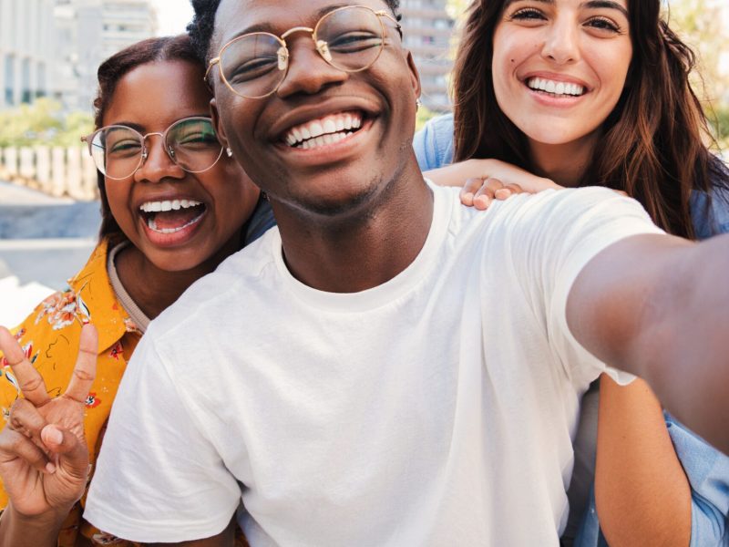 Vertical,Portrait,Of,A,Group,Of,Multiracial,Young,Student,People